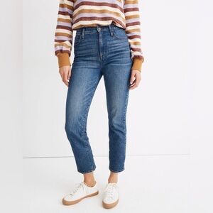 Madewell Classic Straight Jeans in Coldbrook Wash Casual High Rise Blue Jeans